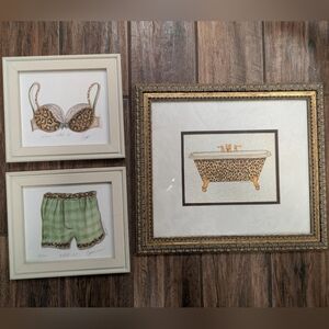 Leopard Print Framed Art Set